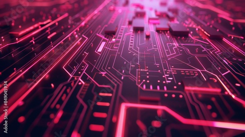 Wallpaper Mural Futuristic ambiance created by interconnected circuit board motifs on a minimalist background, exuding modern sophistication. Torontodigital.ca