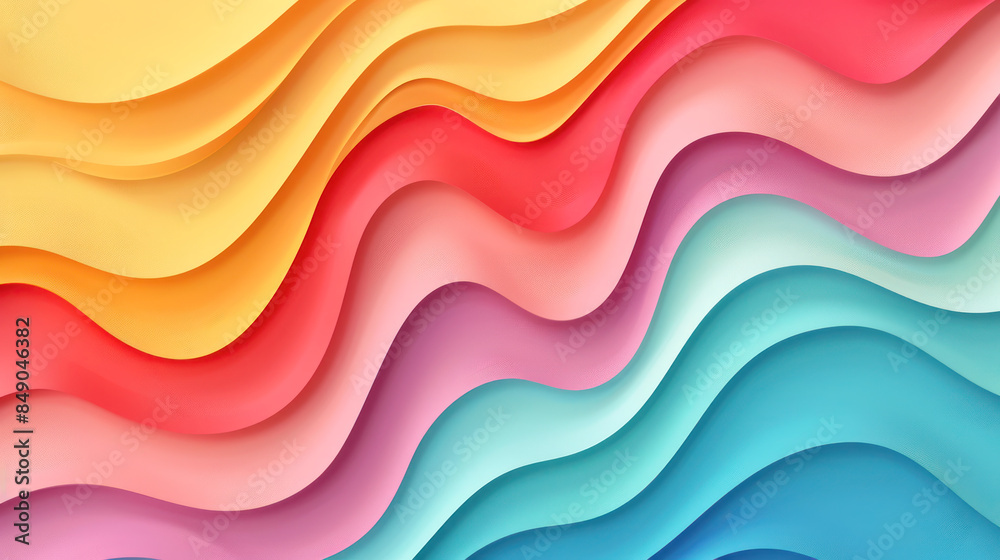 Vibrant Wavy Abstract Background. A colorful and dynamic abstract background featuring vibrant, wavy layers in a variety of hues, ideal for creative design projects. Vibrant Wavy Abstract Background. A colorful and dynamic abstract background featuring vibrant, wavy layers in a variety of hues, ideal for creative design projects.