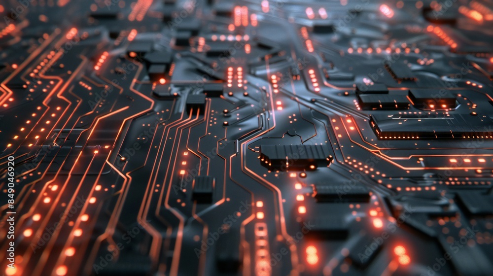 Interconnected circuit board motifs on a neutral backdrop, creating an intriguing visual contrast in the minimalist space. Interconnected circuit board motifs on a neutral backdrop, creating an intriguing visual contrast in the minimalist space.