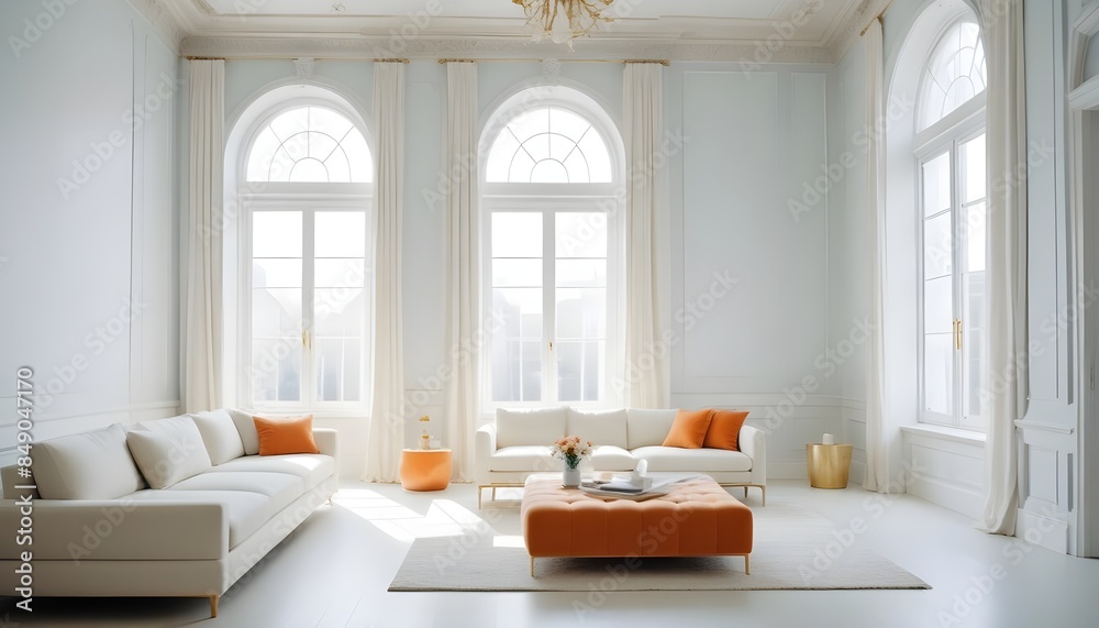 white and gold theme modern interior