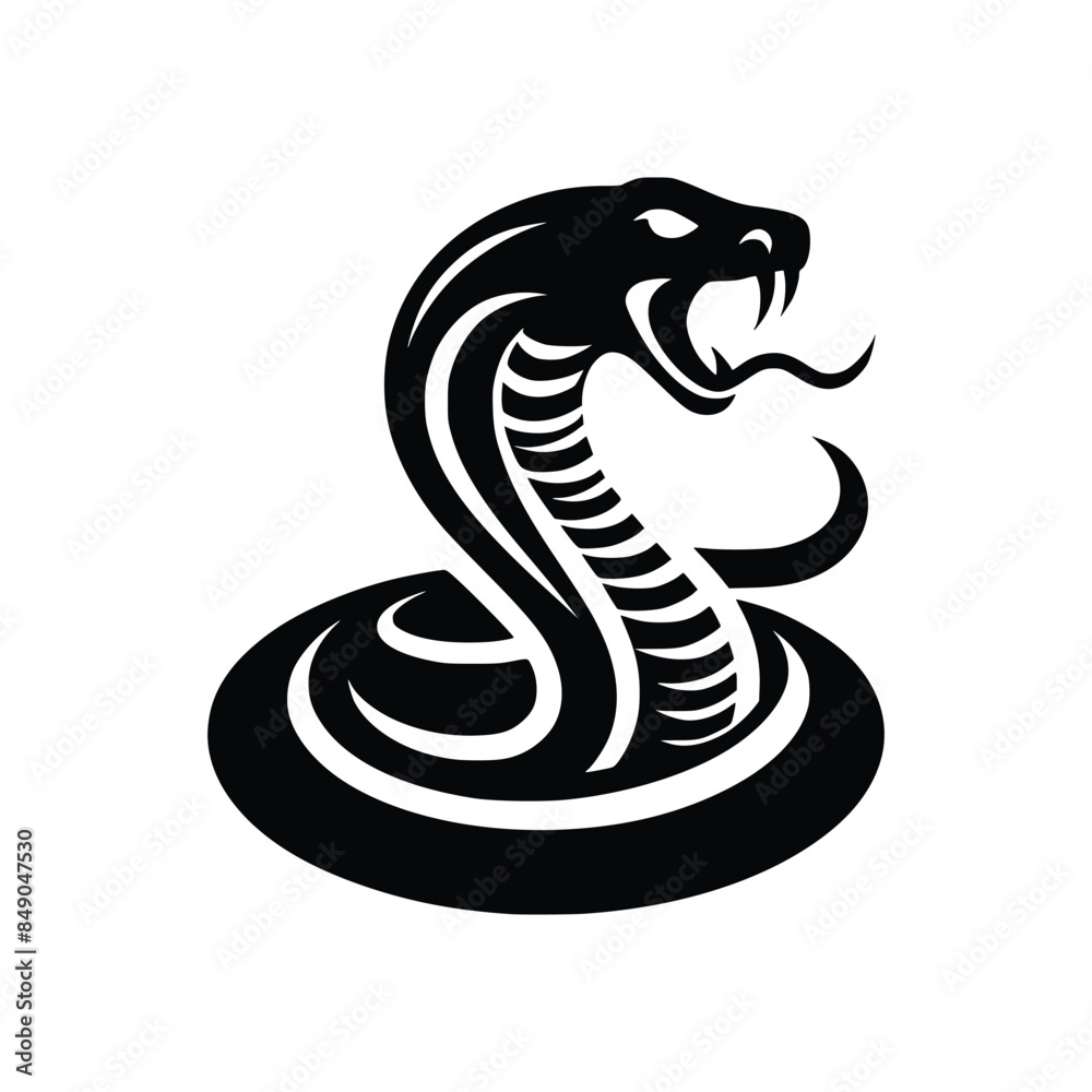 Fototapeta premium Dynamic Cobra Snake Logo - Aggressive Serpent Graphic Illustration