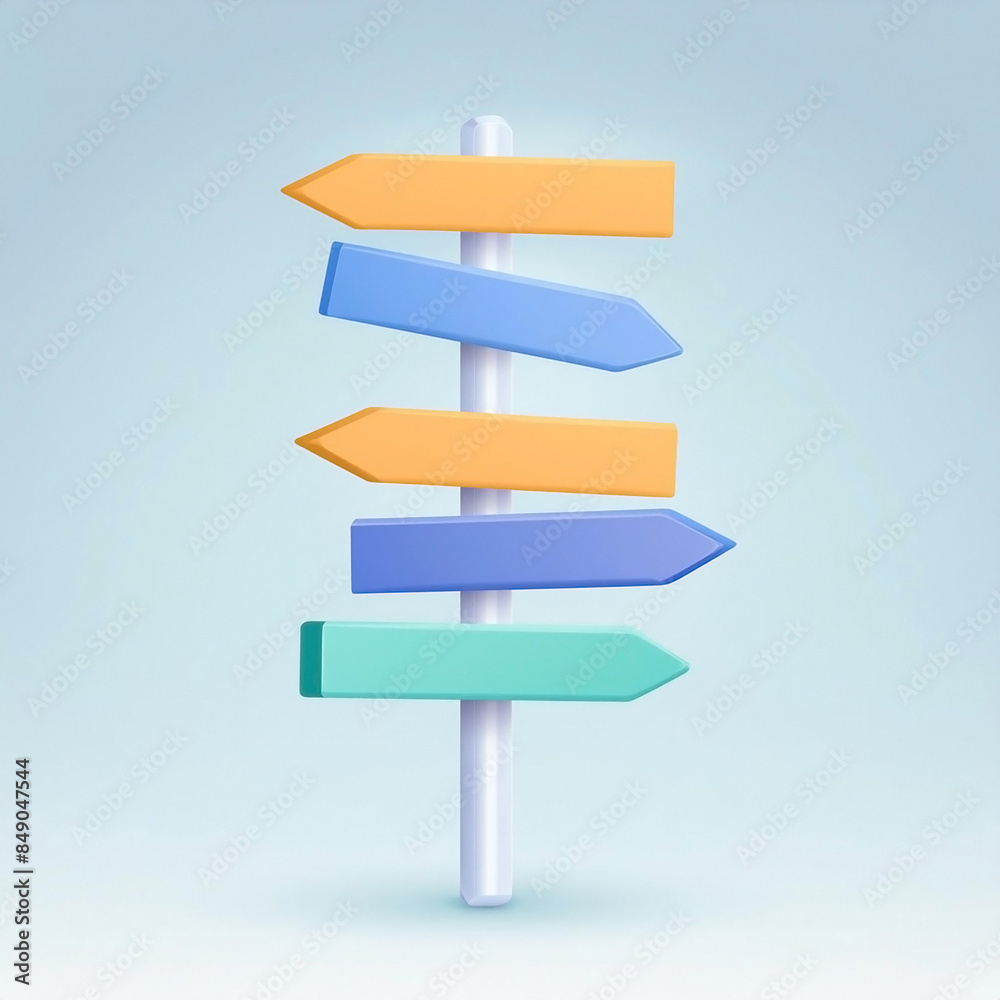 Signpost with different directions, 3D style Signpost with different directions, 3D style