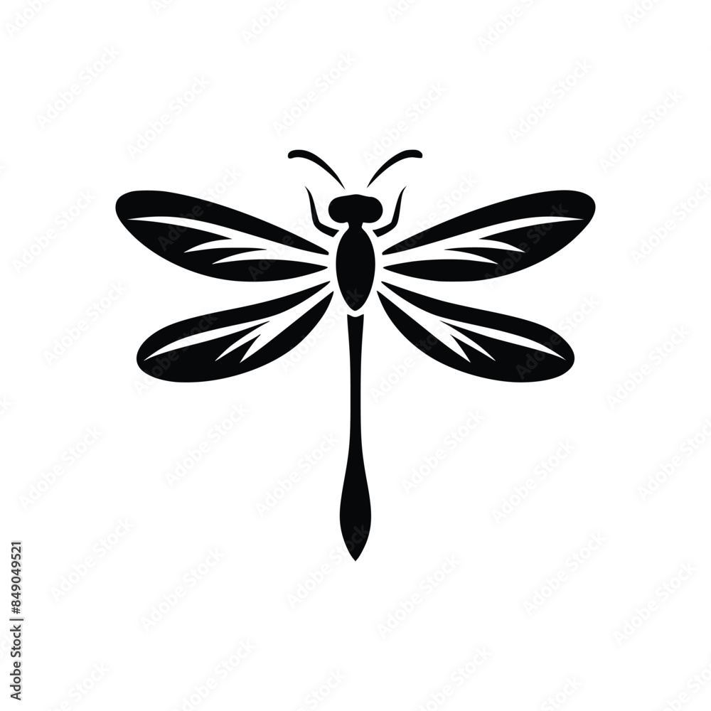Minimalist Dragonfly Logo - Detailed Vector Insect Illustration Minimalist Dragonfly Logo - Detailed Vector Insect Illustration