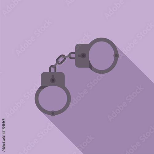 Metal handcuffs locking up symbolizing law enforcement and security