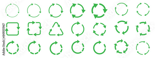 Recycle symbol collection.  Set of recycle vector icons. Vector illustration