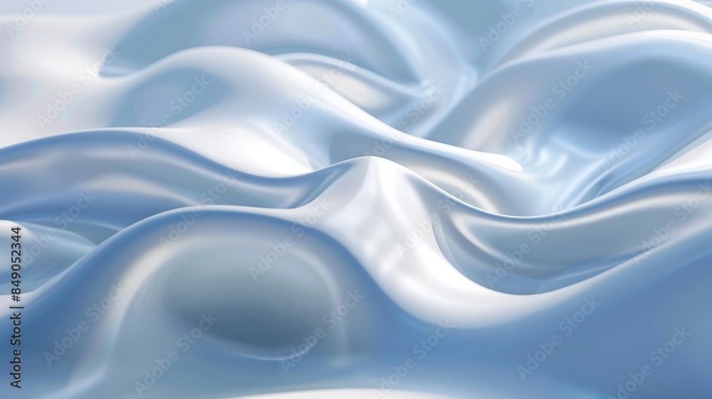 Obraz premium abstract Smooth wavy background in light blue with a soft sheen, creating a serene undulating pattern