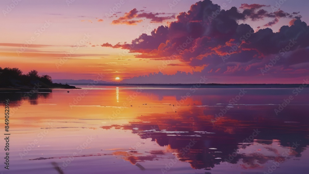 Great sunset horizon over the ocean Great sunset horizon over the ocean