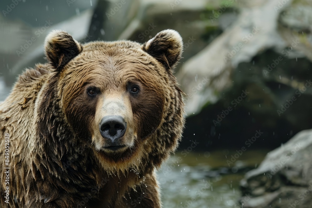 Dynamic Capture of a Brown Bear Hunting Fish in Splashing River Waters Dynamic Capture of a Brown Bear Hunting Fish in Splashing River Waters