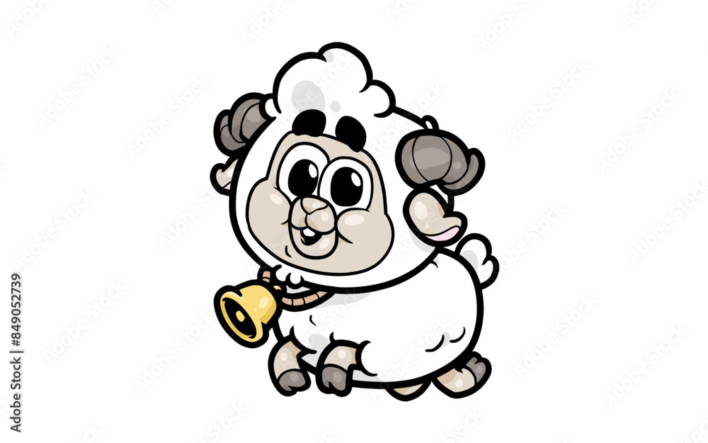 Naklejka premium Running Sheep Animal RG