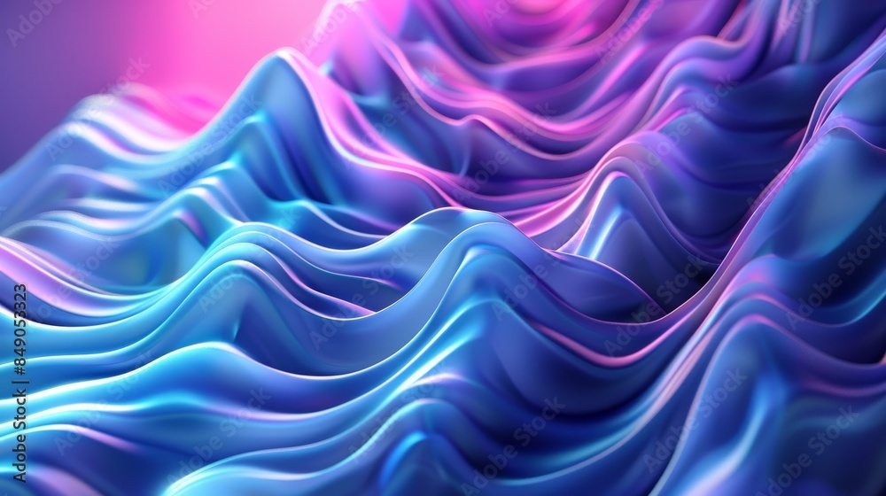 abstract blue and purple waves, evoking calmness in a fluid gradient background abstract blue and purple waves, evoking calmness in a fluid gradient background