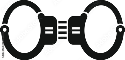 Simple icon of closed handcuffs typically used by police officers arresting criminals