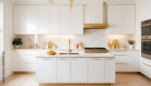 white and gold theme modern interior