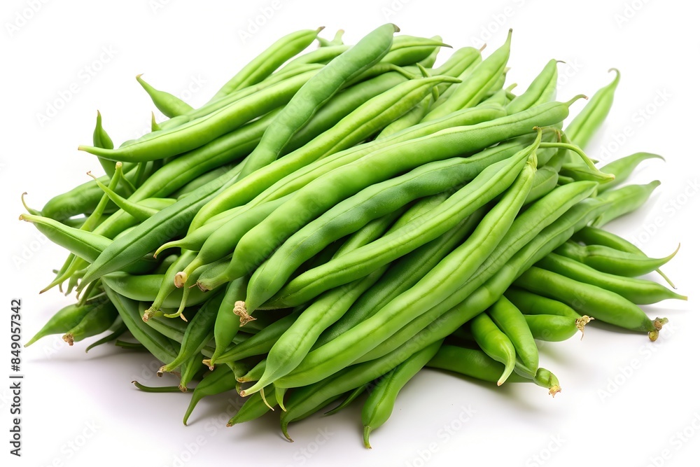 Fresh green beans piled together, cut out Fresh green beans piled together, cut out