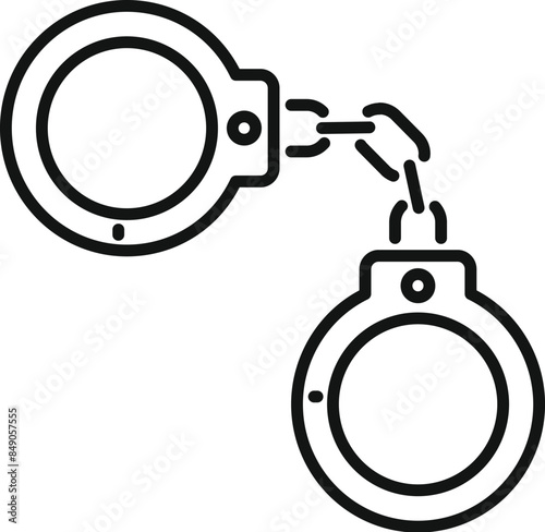 Open empty handcuffs are waiting for criminals to restrain their wrists