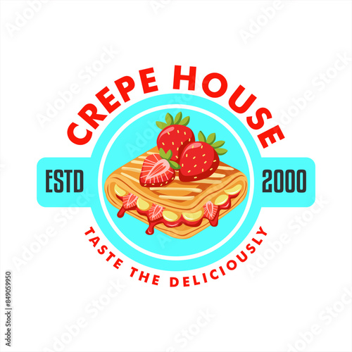 crepe logo sticker banner vector illustration template