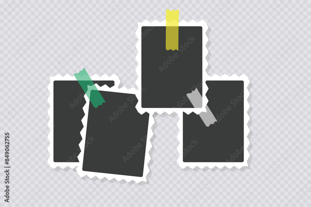 photo frames on transparent background design