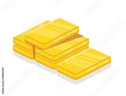 Stack of Gold bars vector illustration