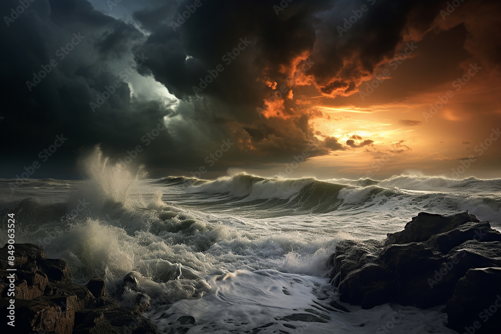Fototapeta premium sunset over the sea