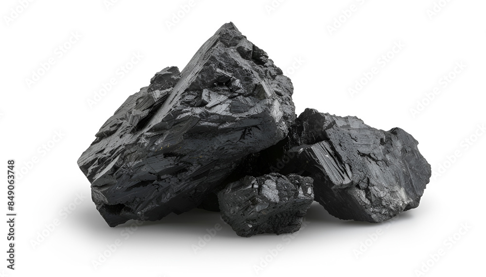 Heap of coal isolated on white. Mineral deposits Heap of coal isolated on white. Mineral deposits