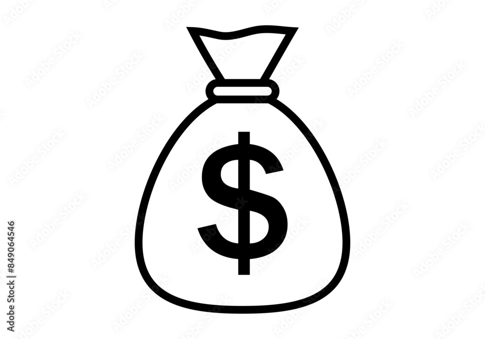 Icono negro de saco de dinero de dólares Icono negro de saco de dinero de dólares