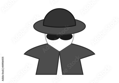 Icono negro de espía e investigador
