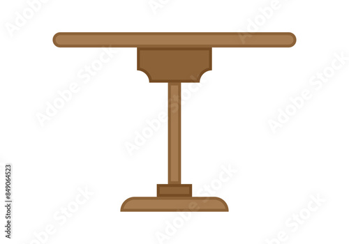 Mesa de madera marrón de una sola pata