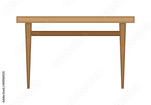 Mesa de madera de cocina de cuatro patas en fondo blanco
