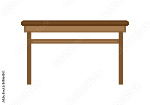 Mesa de madera en fondo blanco