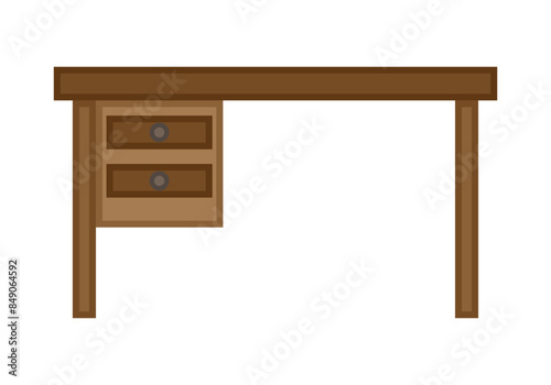 Mesa de madera de estudio con cajones