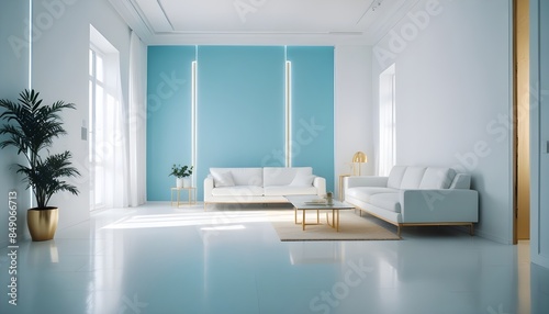 white and gold theme modern interior