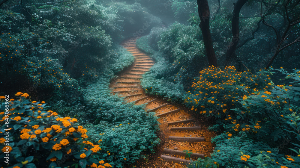 Obraz premium path in garden or forest