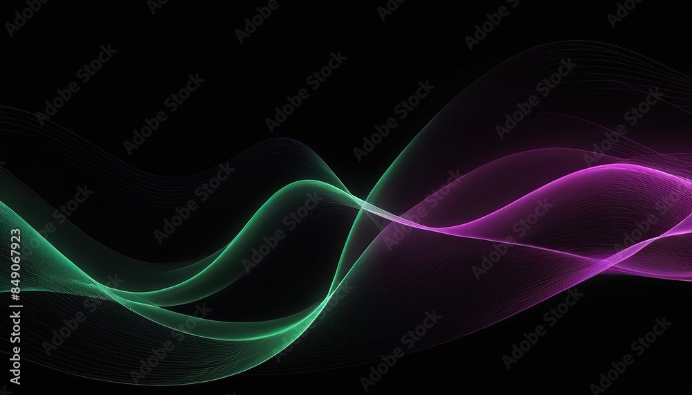 Fototapeta premium A black background with a colorful wave in the middle