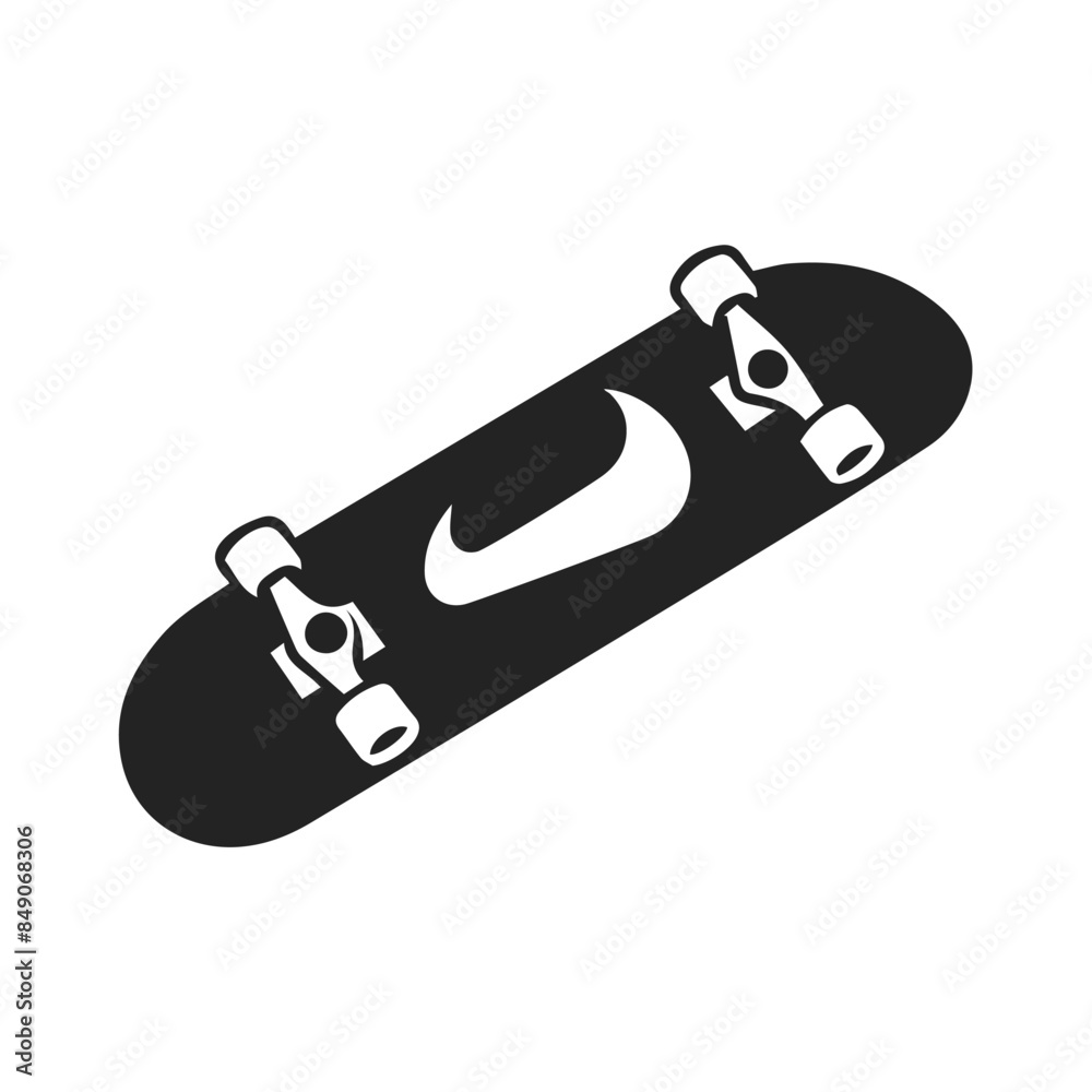 Simple Silhouette Skateboard Vector Art in Monochrome Simple Silhouette Skateboard Vector Art in Monochrome