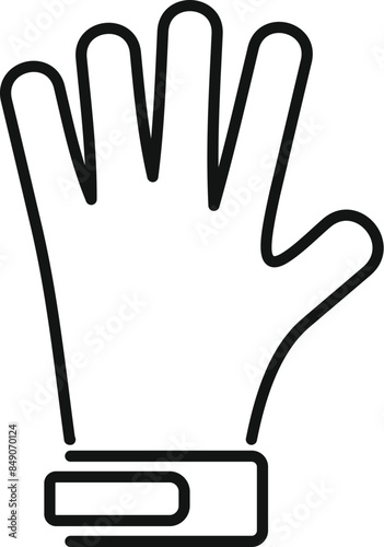 Simple line drawing of a protective glove, ideal for safety and work related concepts