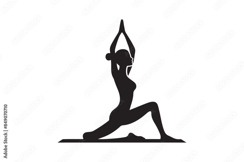 Fototapeta premium Yoga silhouette vectors.