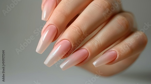 Wallpaper Mural Woman's hand doing beautiful light pink gel manicure Torontodigital.ca