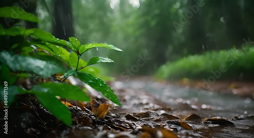 green moss on the ground