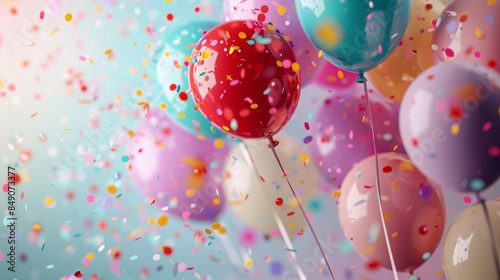 Colorful Balloons and Confetti Celebration