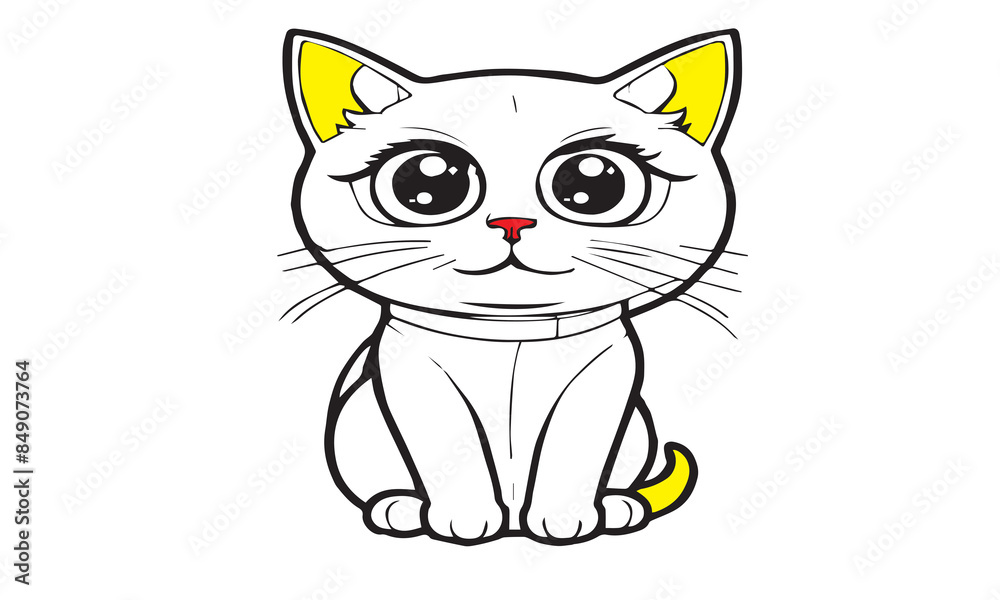 a cat with yellow ears a cat with yellow ears