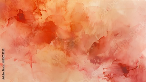 Peach background with subtle abstract shapes that mimic watercolor stains in darker hues.  photo