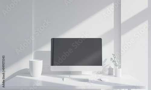 A white minimalistic comput...