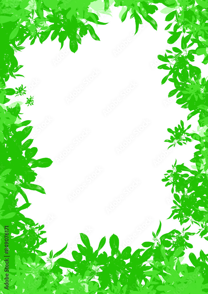green leaves frame green leaves frame