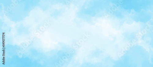  Blue sky with cloud .Beautiful blue sky with white clouds .bright cloud cover in the sun calm clear winter air background .gradient light white background.