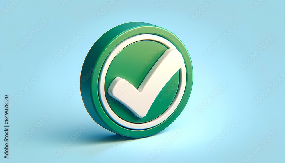 Green Checkmark Icon in a Circle, 3D icon, representing approval, confirmation, and success. Green Checkmark Icon in a Circle, 3D icon, representing approval, confirmation, and success.