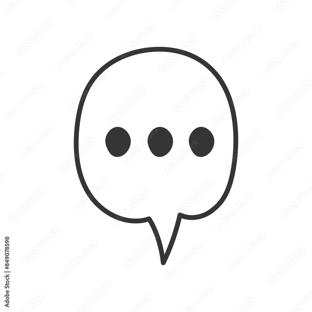 Speech Bubble with ellipsis symbol Doodle. Comment Feedback Chat Cloud Balloon. Isolated black line. Vector illustration in hand drawn comic style. Speech Bubble with ellipsis symbol Doodle. Comment Feedback Chat Cloud Balloon. Isolated black line. Vector illustration in hand drawn comic style.