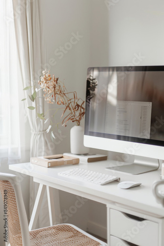 A white minimalistic comput...