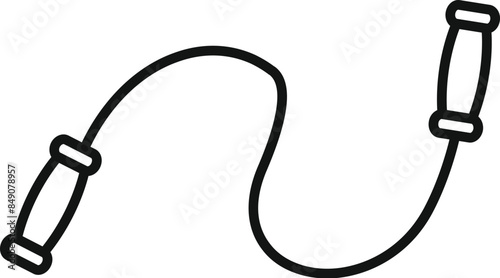 Simple line icon of a jumping rope, symbolizing an active lifestyle