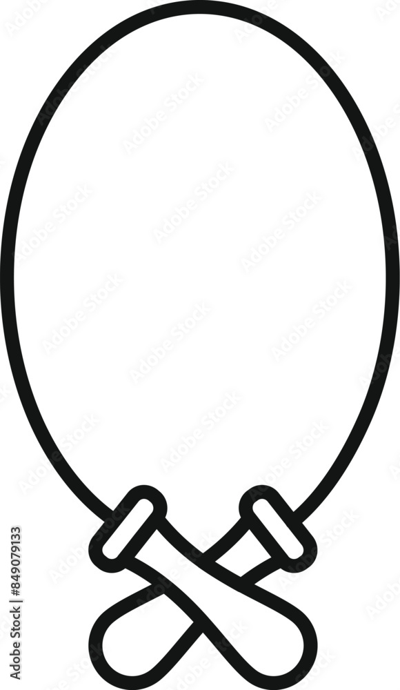 Simple line icon of a skipping rope, symbolizing exercise, fitness, and healthy living Simple line icon of a skipping rope, symbolizing exercise, fitness, and healthy living