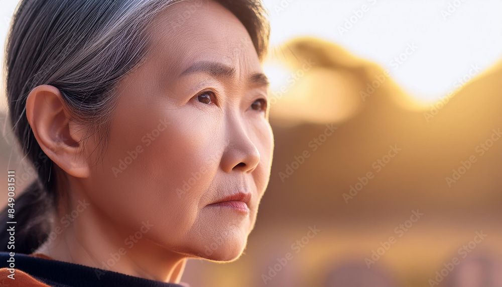 Adult chinese woman unhappy face closeup shot. Concept sadness and loneliness. Adult chinese woman unhappy face closeup shot. Concept sadness and loneliness.