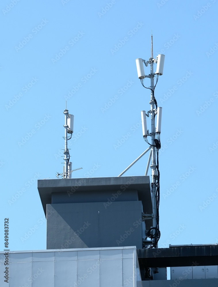 Japanese cell site on the rooftop of the building Japanese cell site on the rooftop of the building